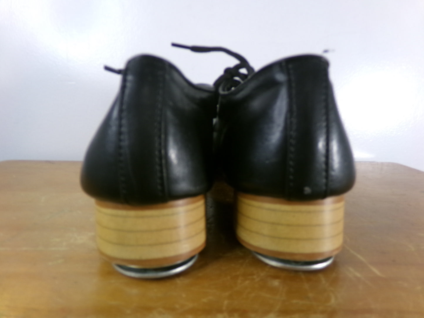 Pre-Owned Buck Clogging Shoes Steven Stompers Youth 9.5M Oxford Leather FULL Sole