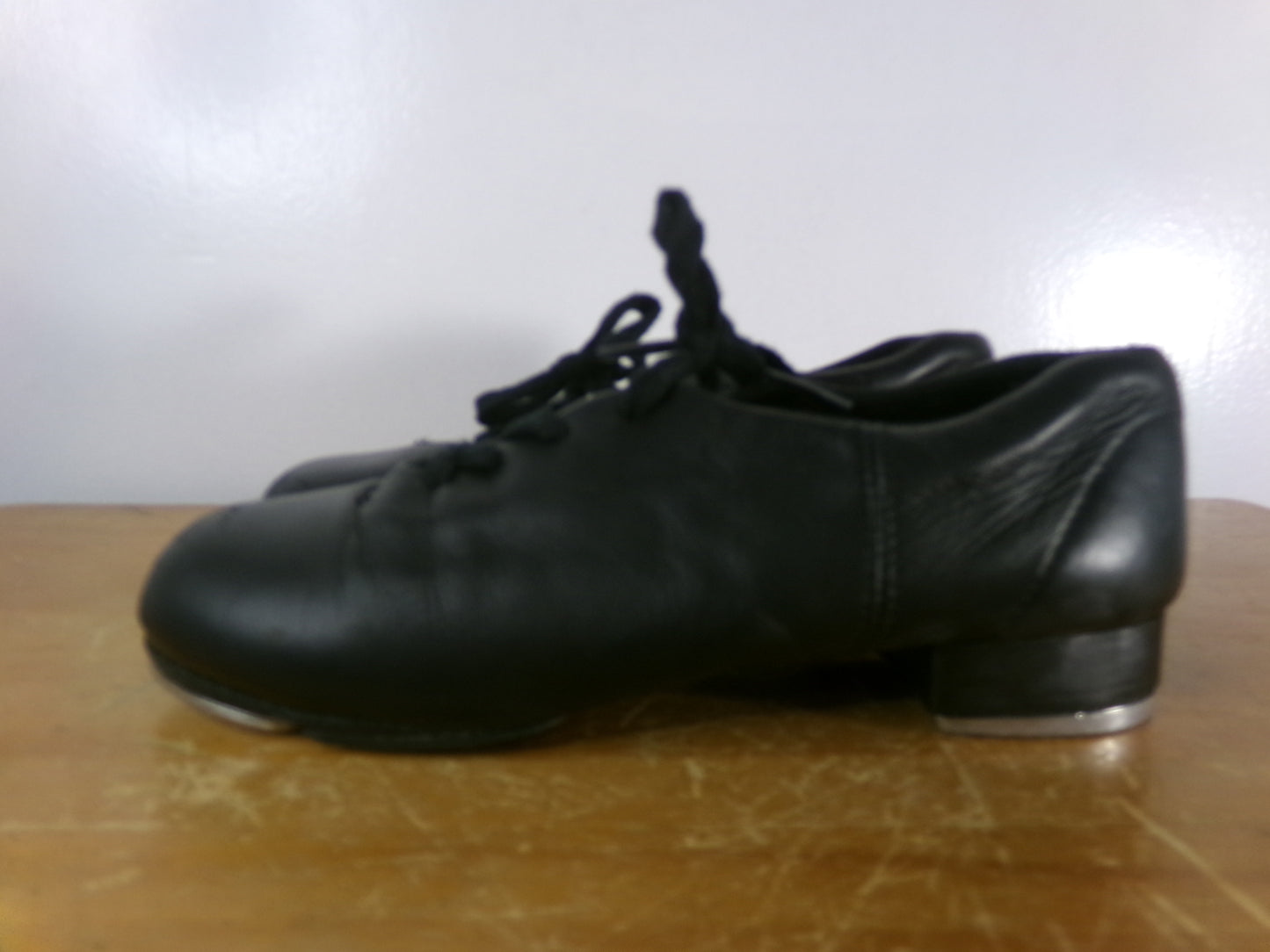 Dance Tap Shoes 13M Youth Capezio 443 Student Lace Up Black Full Sole