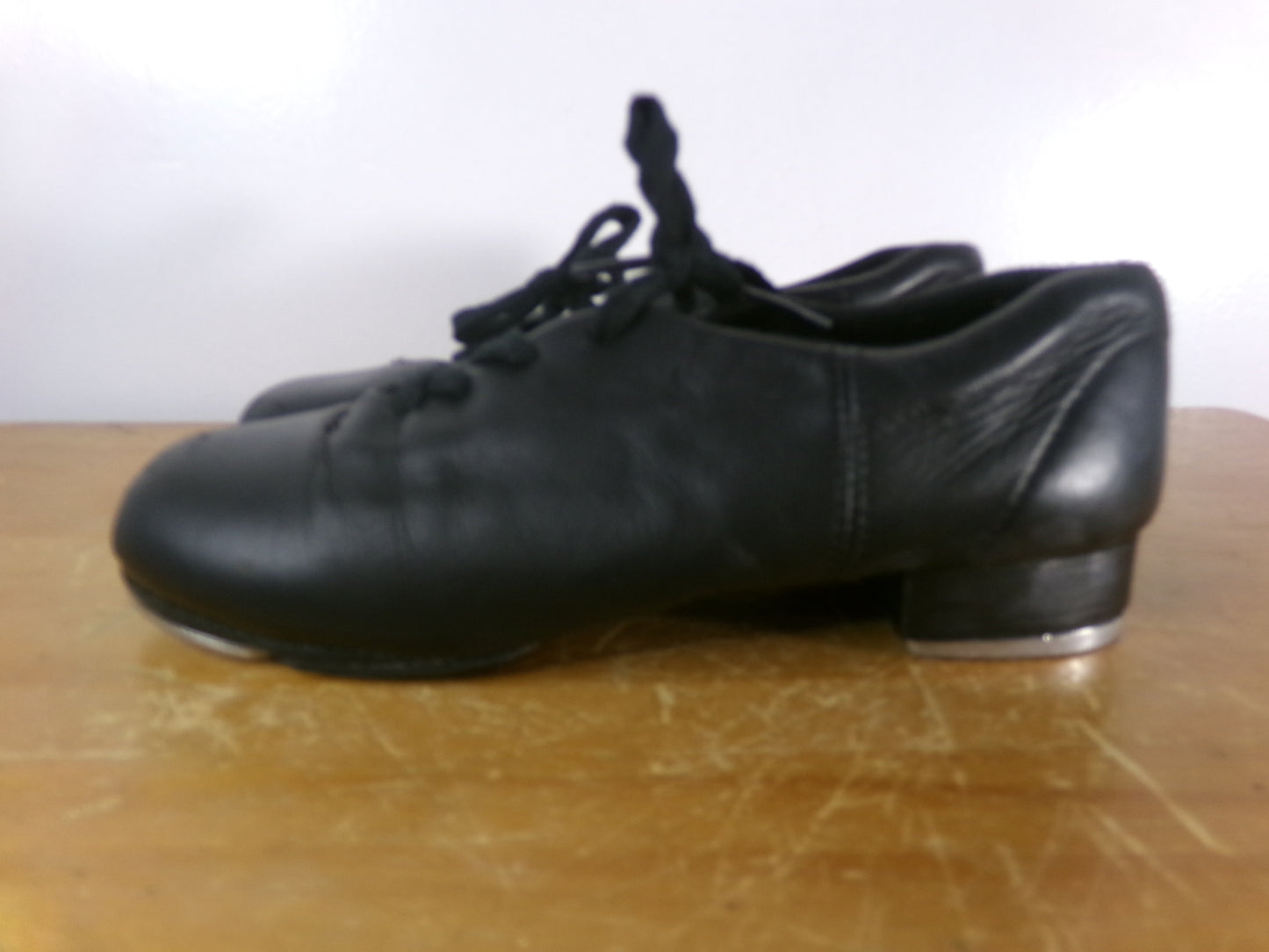 Dance Tap Shoes 13M Youth Capezio 443 Student Lace Up Black Full Sole