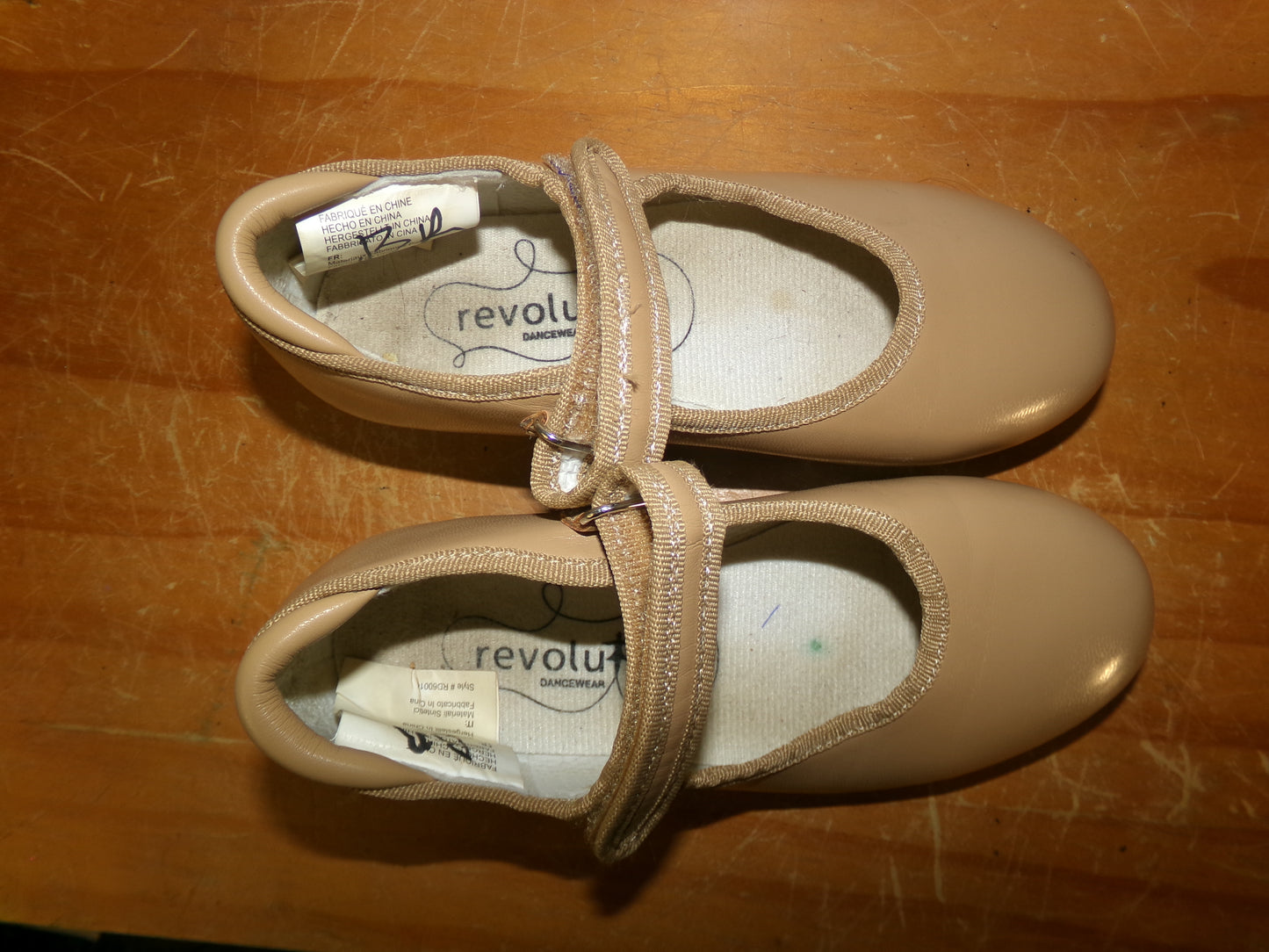 Pre-Owned Tap Shoes Revolution Style RD60014 11.5M Child Mary Jane Buckle Tan