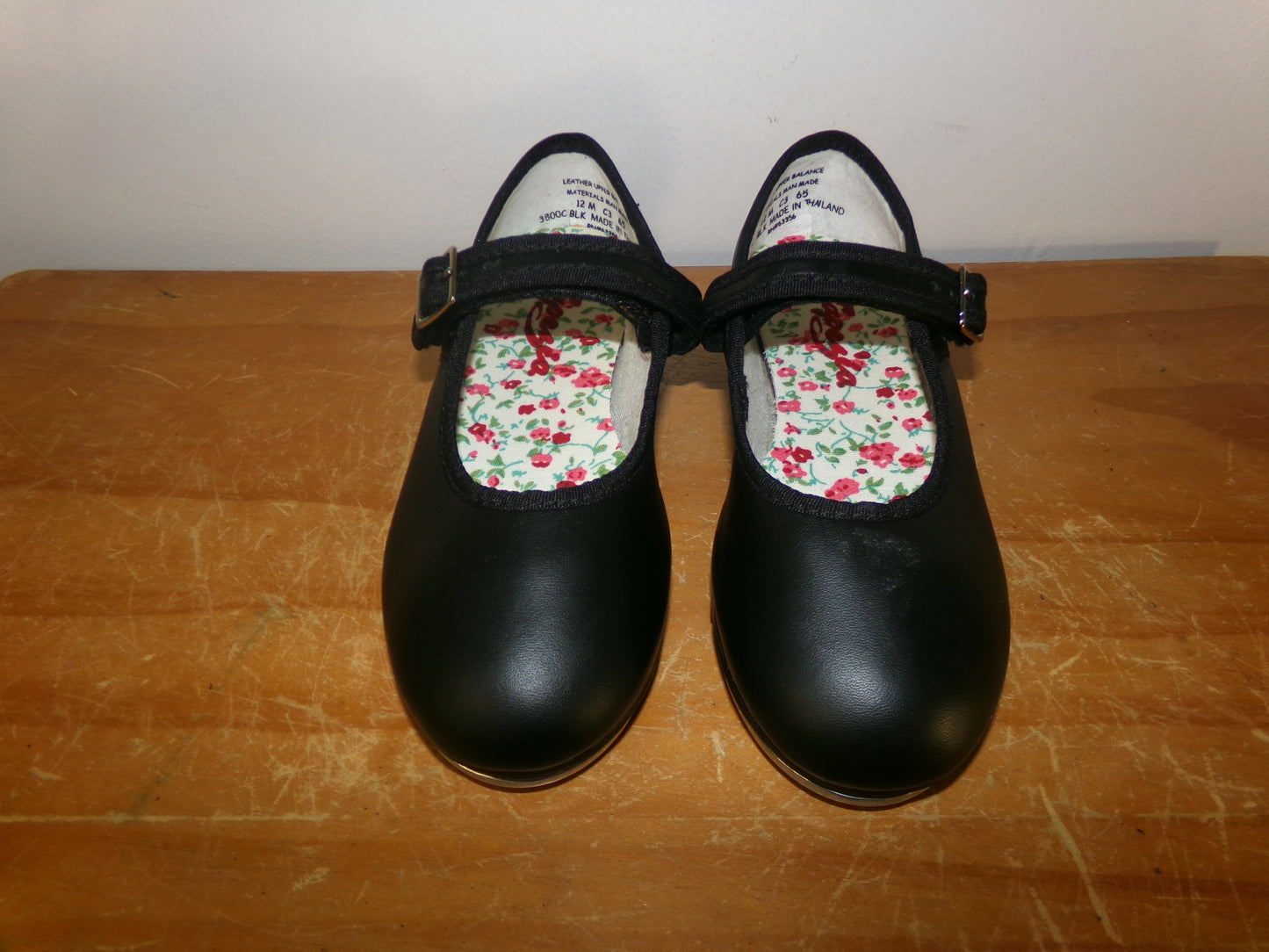 Pre-Owned Tap Shoes Capezio 3800 12M Kids Black Mary Jane Leather Easy Strap Student