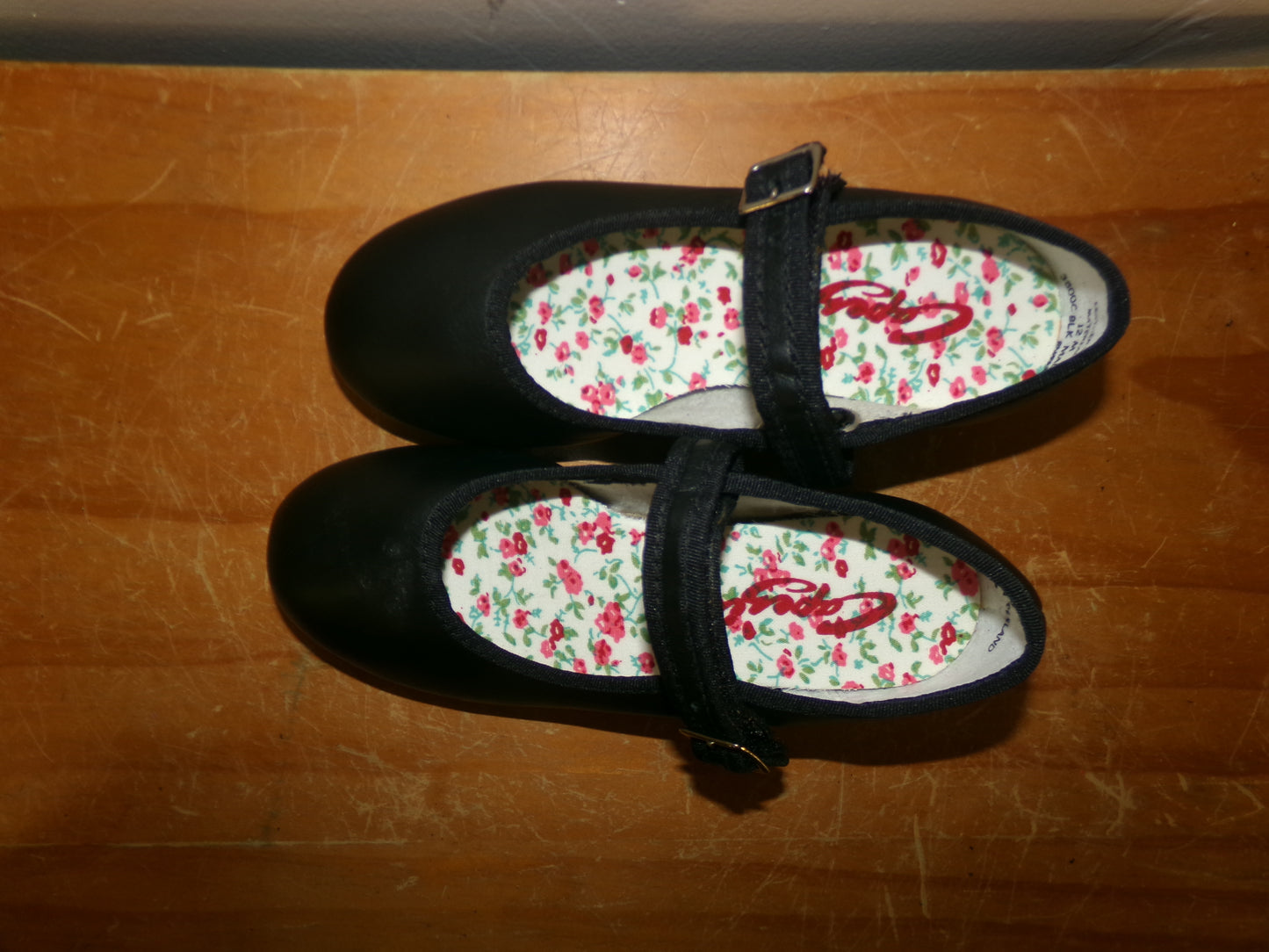 Pre-Owned Tap Shoes Capezio 3800 12M Kids Black Mary Jane Leather Easy Strap Student