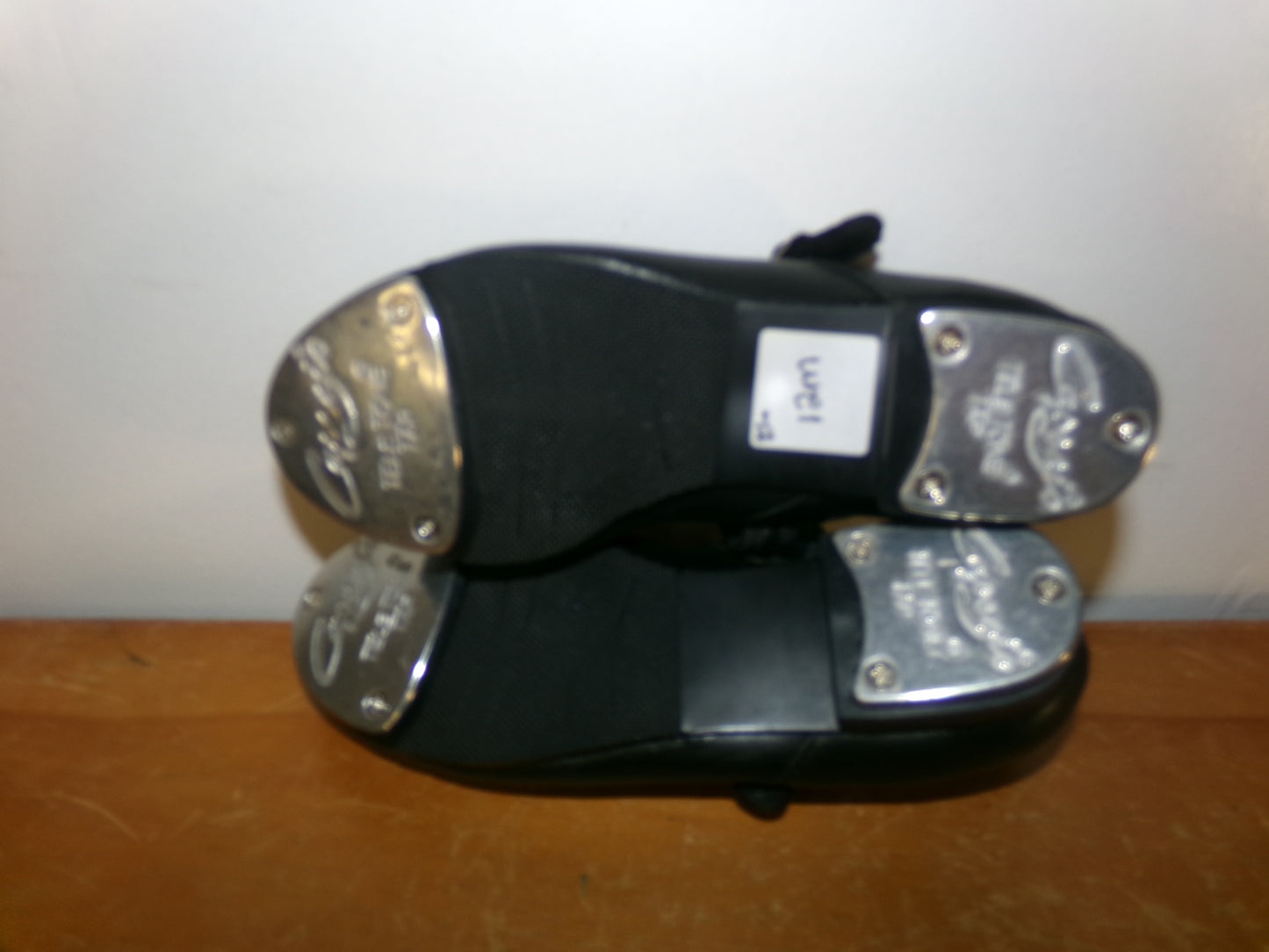 Pre-Owned Tap Shoes Capezio 3800 12M Kids Black Mary Jane Leather Easy Strap Student