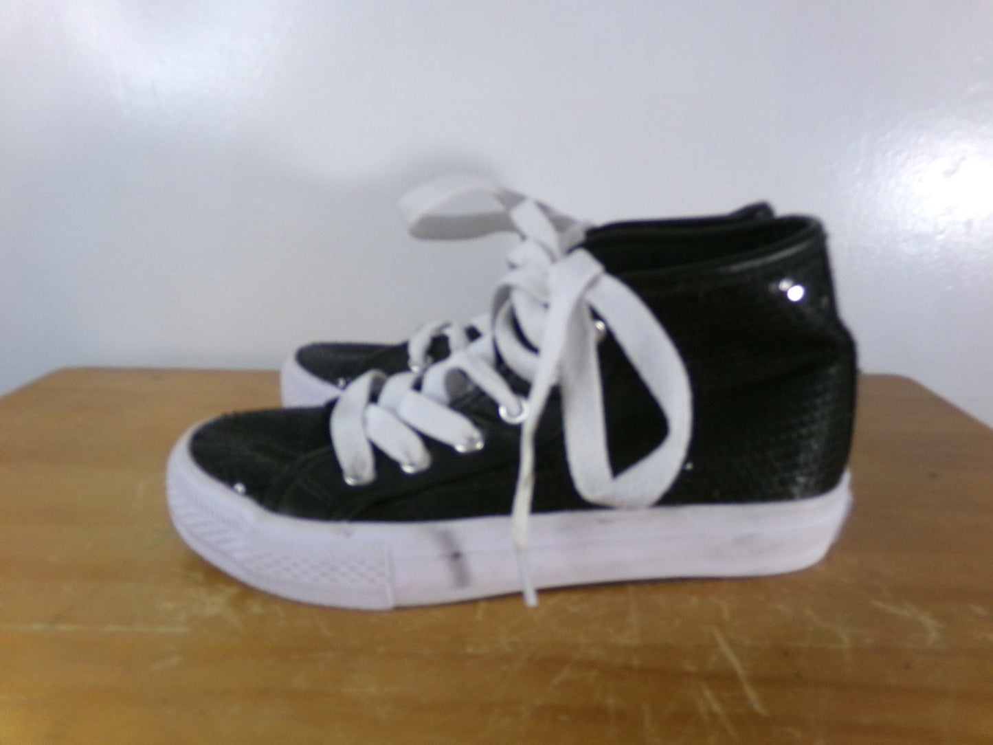 Pre-Owned Hip Hop Shoes Revolution  5M Sequin High Top