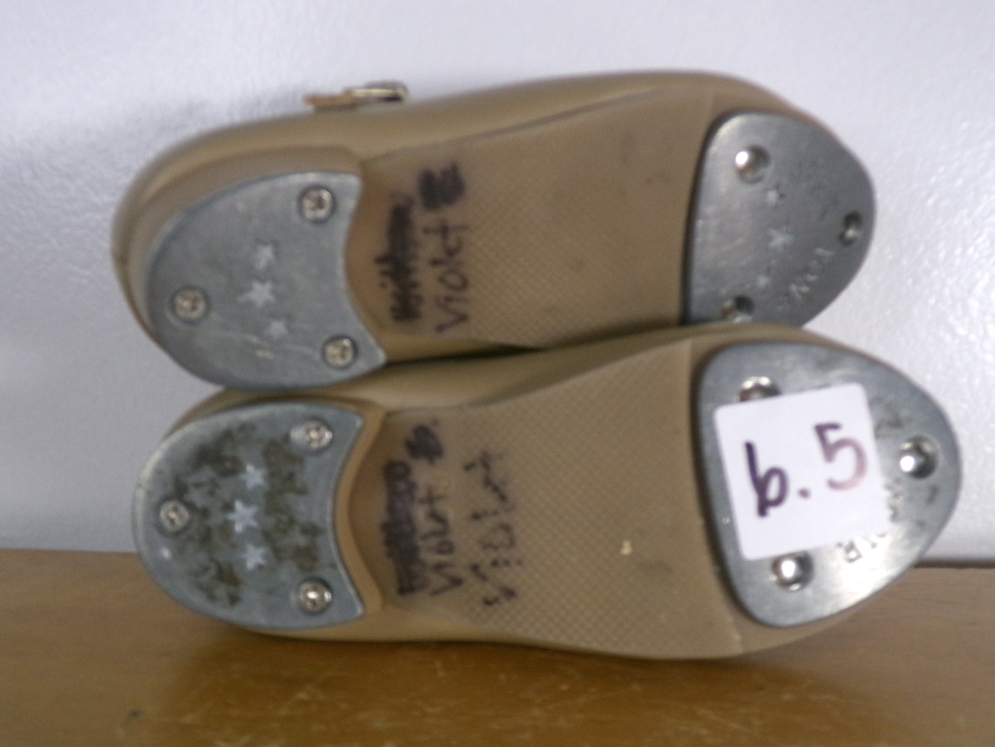 Pre-Owned Tap Shoes Dancing Fair Toddler 6.5M Mary Jane Leather Buckle