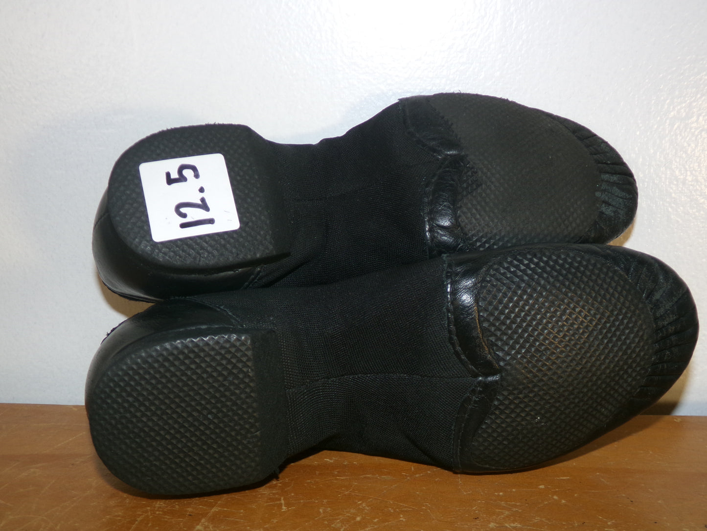 Pre-Owned Jazz Shoes Bloch Child 12.5M Black Leather Slip On Split Sole