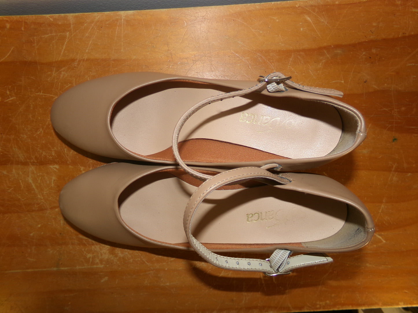 Pre-Owned Tap Shoes SoDanca Adult 5M Leather Buckle Tan