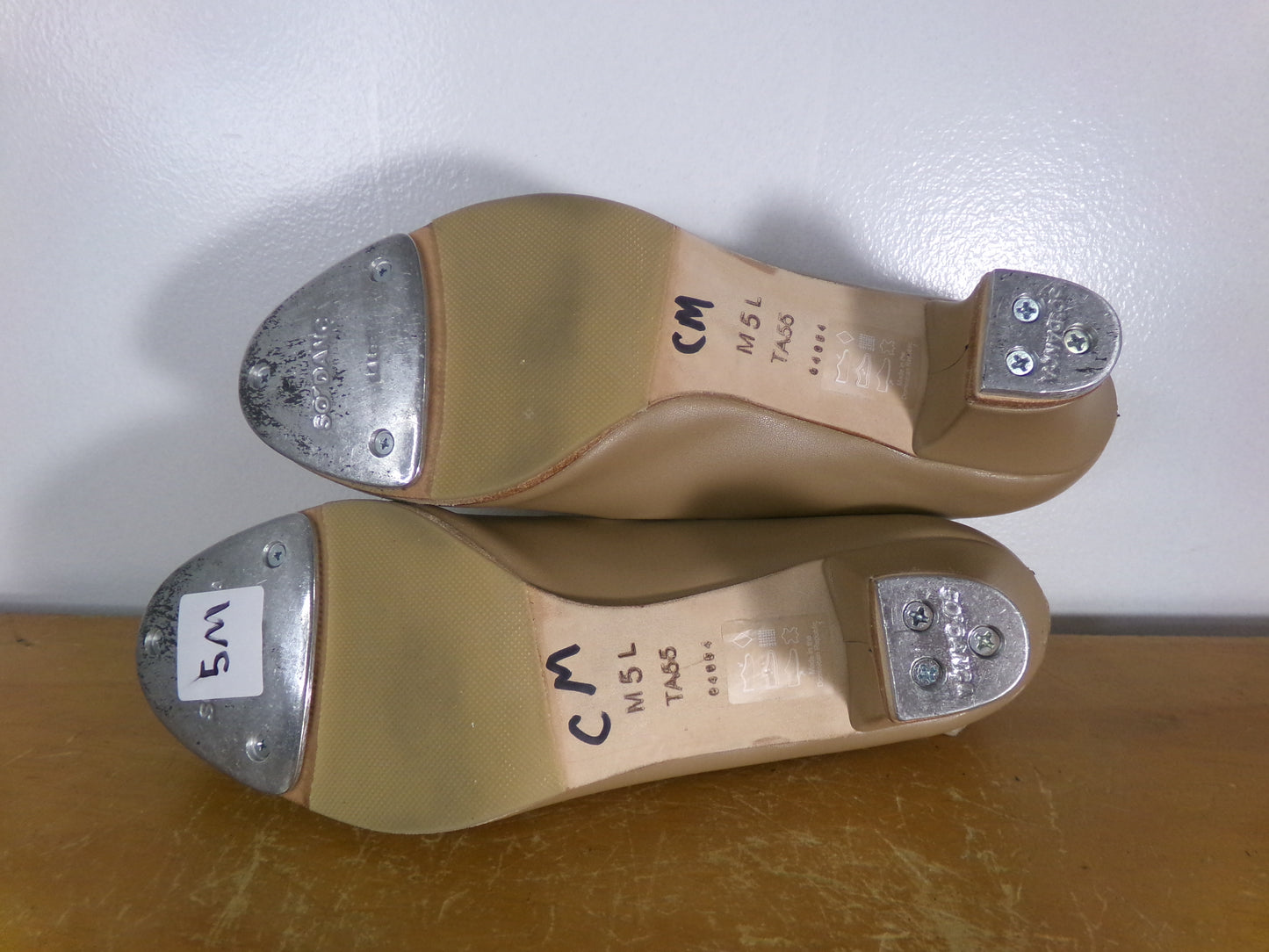 Pre-Owned Tap Shoes SoDanca Adult 5M Leather Buckle Tan