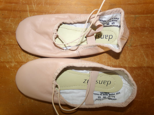 Pre-Owned Ballet Shoes Danshuz Girls 1W Leather Single Strap Split Sole