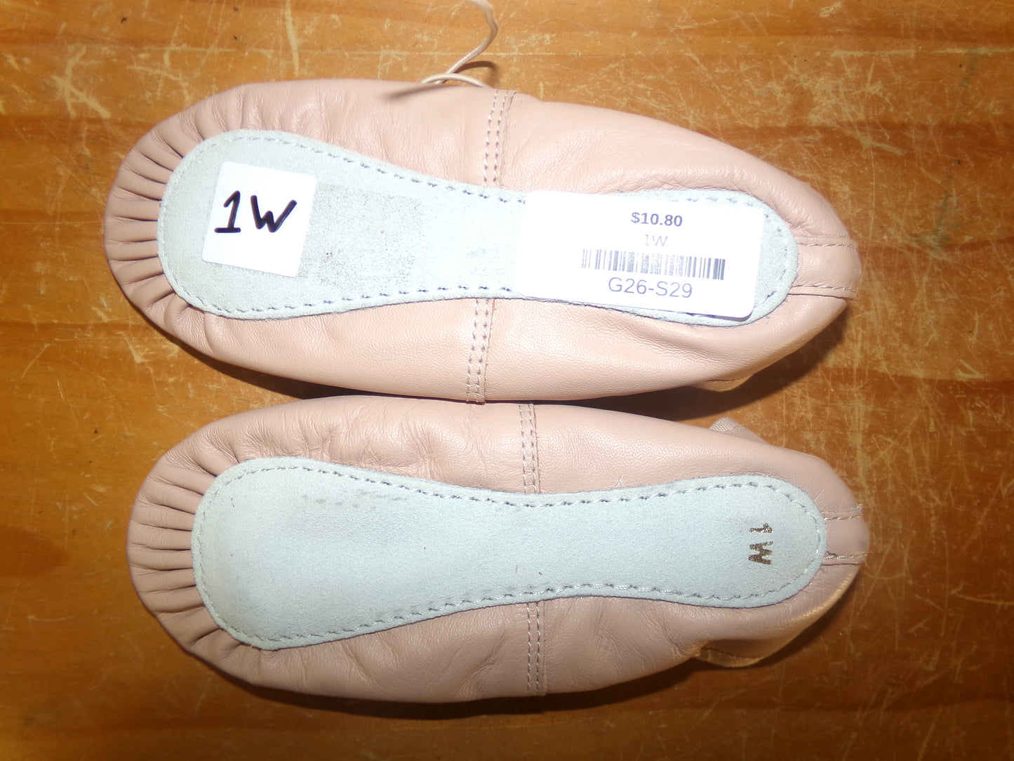 Pre-Owned Ballet Shoes Danshuz Girls 1W Leather Single Strap Split Sole