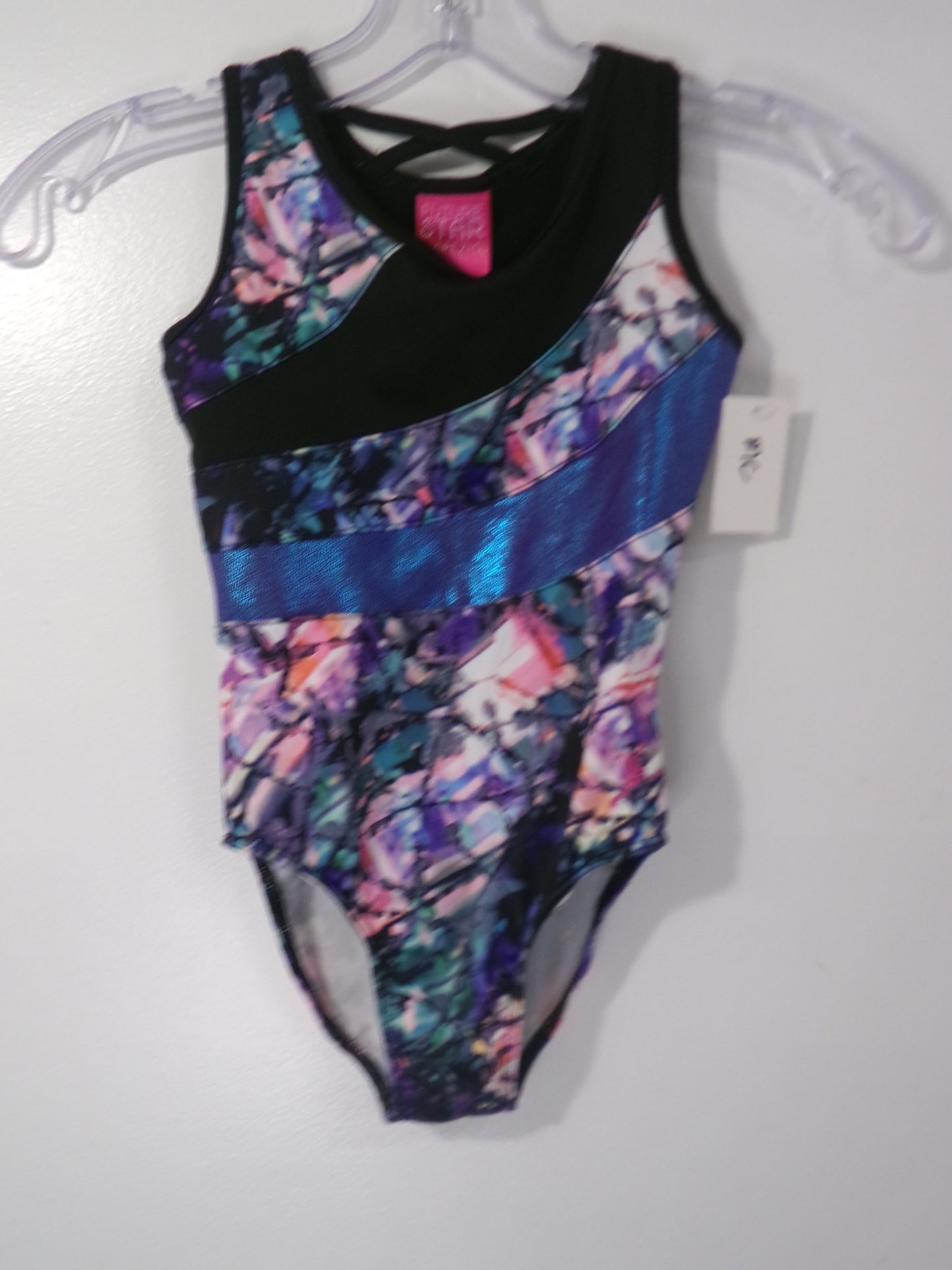 Pre-Owned Loetard Gymnastics XS Child Purple Capezio Tie Dye Gymnastics Acro Tumbling