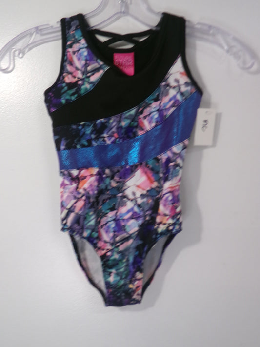 Pre-Owned Loetard Gymnastics XS Child Purple Capezio Tie Dye Gymnastics Acro Tumbling