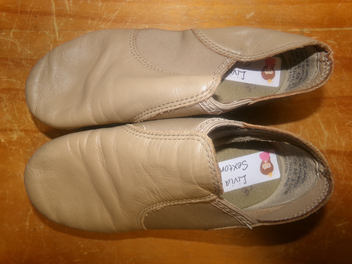 Pre-Owned Jazz Shoes Capezio 3M Child Side Elastic Leather Slip On Split Sole