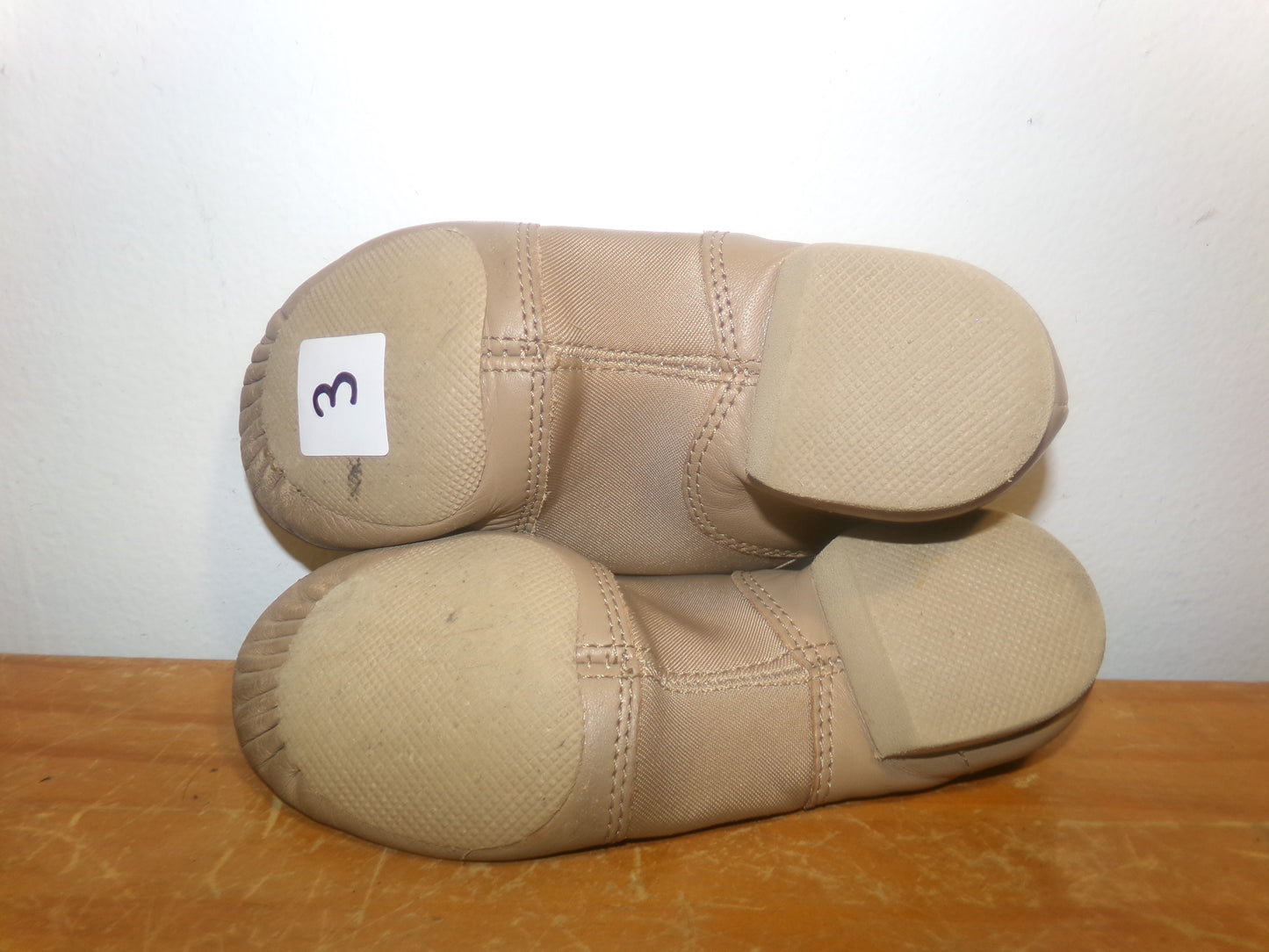 Pre-Owned Jazz Shoes Capezio 3M Child Side Elastic Leather Slip On Split Sole