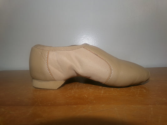 Pre-Owned Jazz Shoes Danz N Motion Tan 9158 Child Slip On Stretch Side