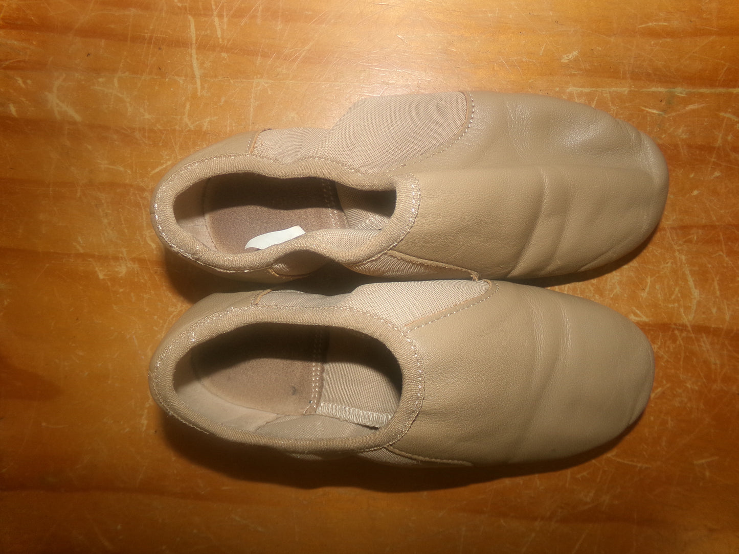 Pre-Owned Jazz Shoes Danz N Motion Tan 9158 Child Slip On Stretch Side
