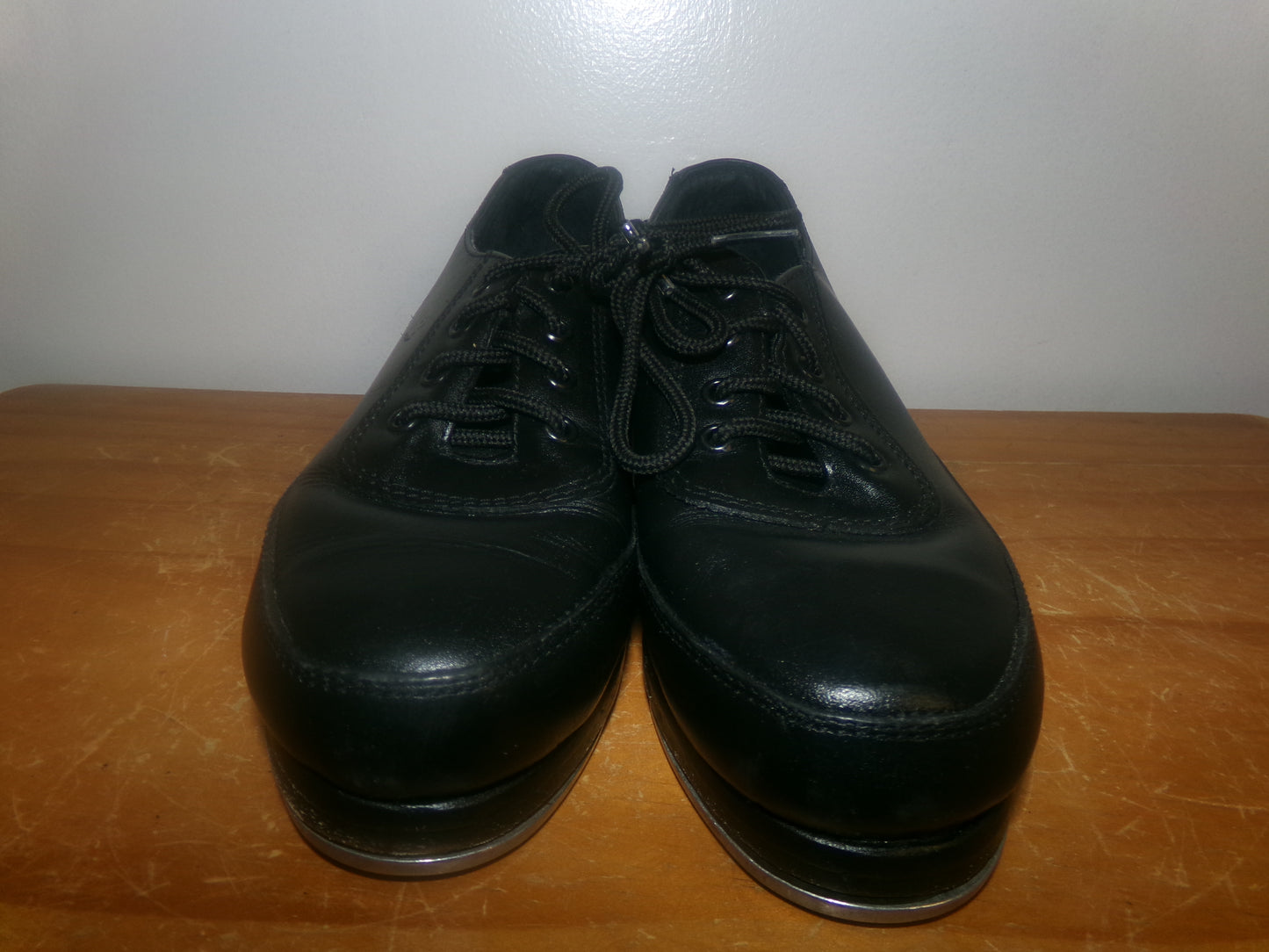 Pre-Owned Tap Shoes Dancing Fair Adult 5M Oxford Leather Lace Up Full Sole