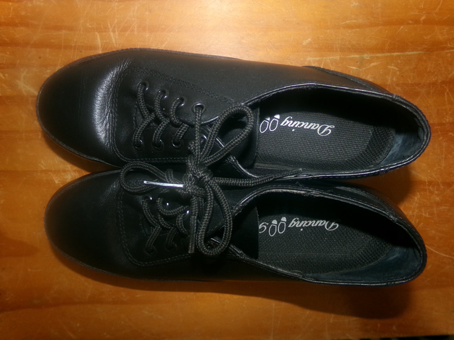 Pre-Owned Tap Shoes Dancing Fair Adult 5M Oxford Leather Lace Up Full Sole