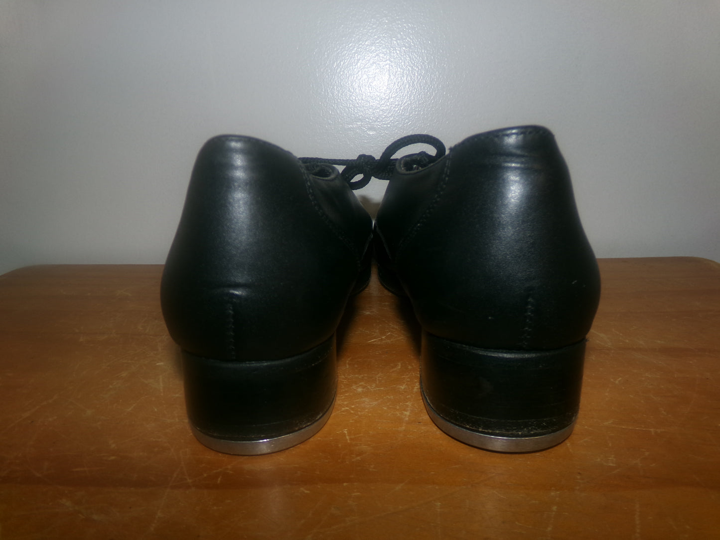 Pre-Owned Tap Shoes Dancing Fair Adult 9M Oxford Leather Lace Up Full Sole