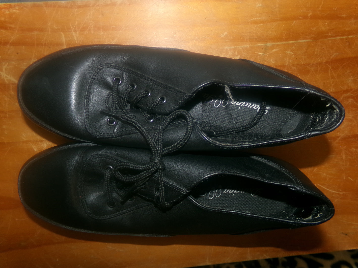 Pre-Owned Tap Shoes Dancing Fair Adult 9M Oxford Leather Lace Up Full Sole