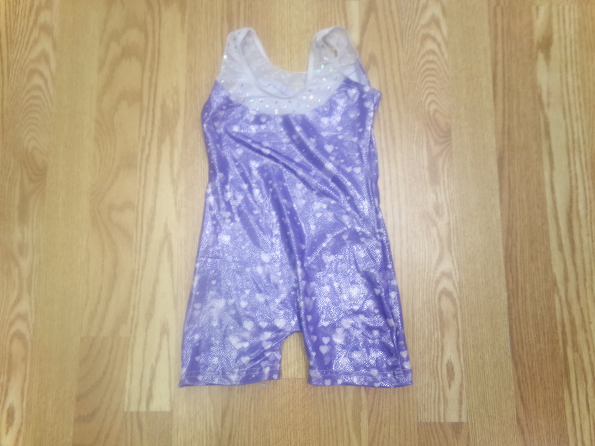 Pre-Owned Gymnastics Biketard Small Child Purple Acro Tumbling