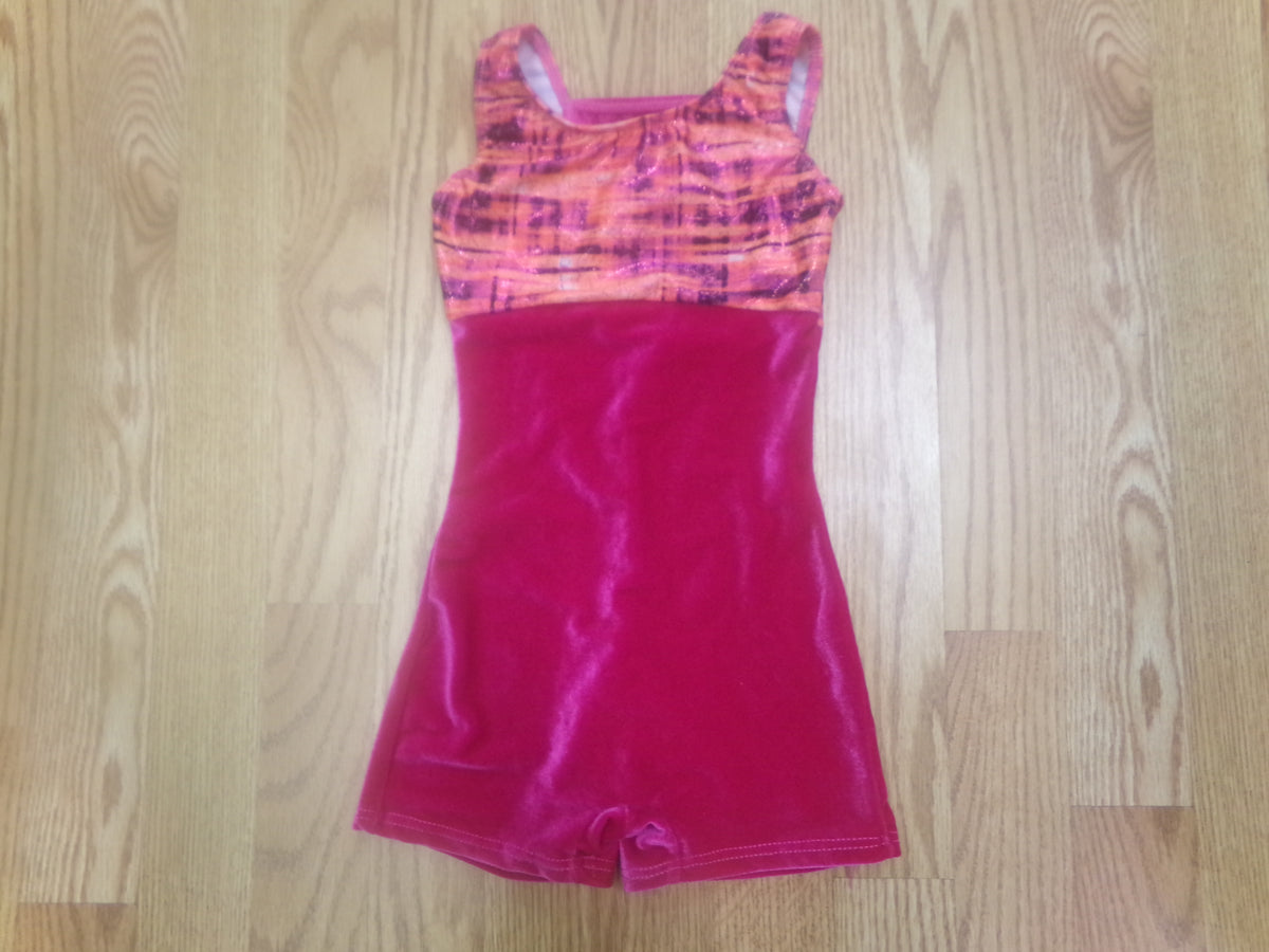Pre-Owned Gymnastics Biketard Motionwear Intermediate Child Pink Acro Tumbling