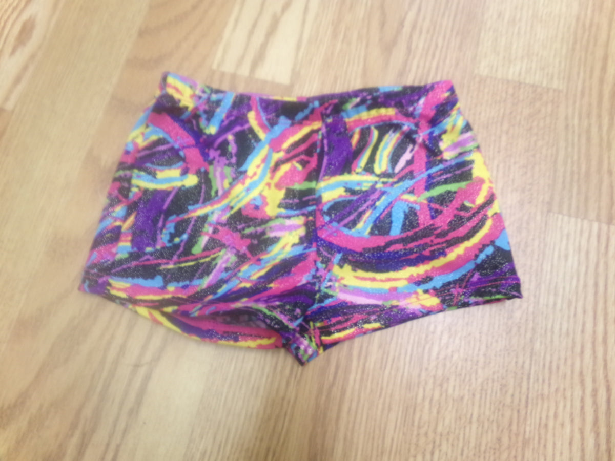 Gymnastics Shorts Colorful XS Child Purple Pink Danskin Jazz Acro Gymnastics