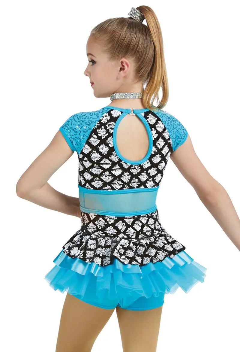 Pre-Owned Costume Weissman 11477 Intermediate Child Pink Sequin Mesh Jazz Tap