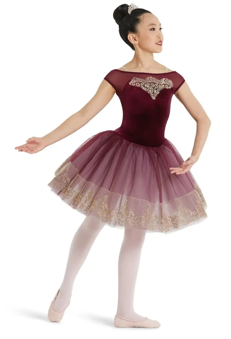 Pre-Owned Costume Weissman 11682 Medium Child Burgundy Blue Ballet YAGP