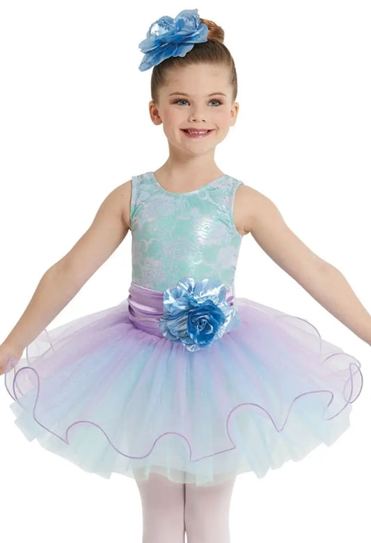 Pre-Owned Costume XS Child Blue Weissman 11879 Ballet Dress up Flower Lace Tutu