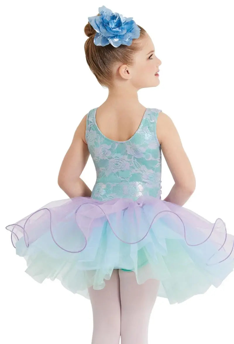 Pre-Owned Costume XS Child Blue Weissman 11879 Ballet Dress up Flower Lace Tutu