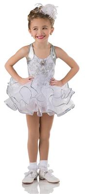 Pre-Owned Costume Art Stone  29301 Medium Child White Tutu Ballet Tap Spandex