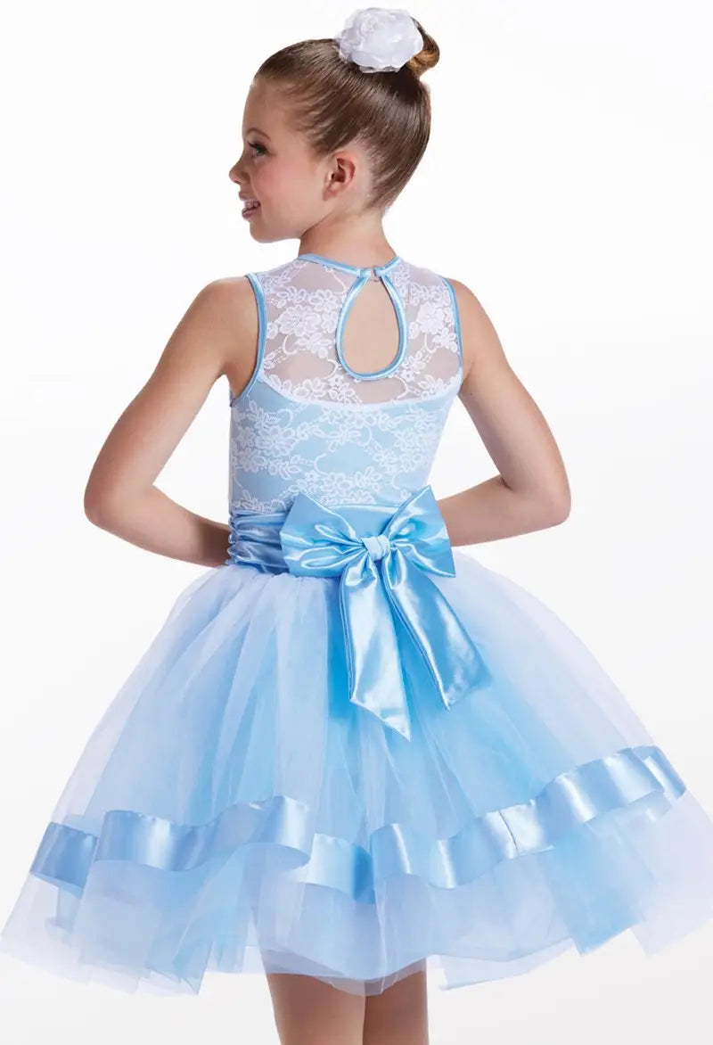 Pre-Owned Costume Medium Child Burgundy Weissman 12448 Ballet YAGP Pointe Lace Tutu Ribbon
