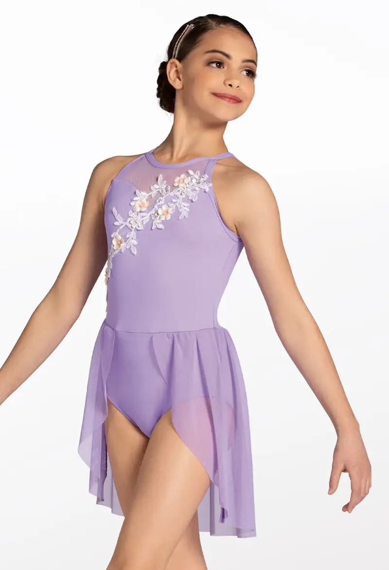 Pre-Owned Costume Medium Child Lavender Weissman 12579 Ballet Lyrical Contemporary Flowy Floral Dress