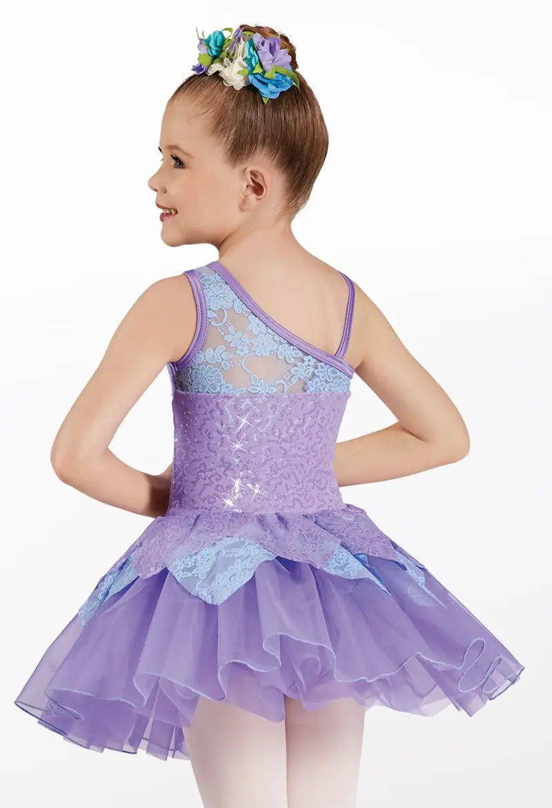 Pre-Owned Costume Medium Child Purple Weissman 12598 Ballet Pointe Lyrical Floral Lace Tutu