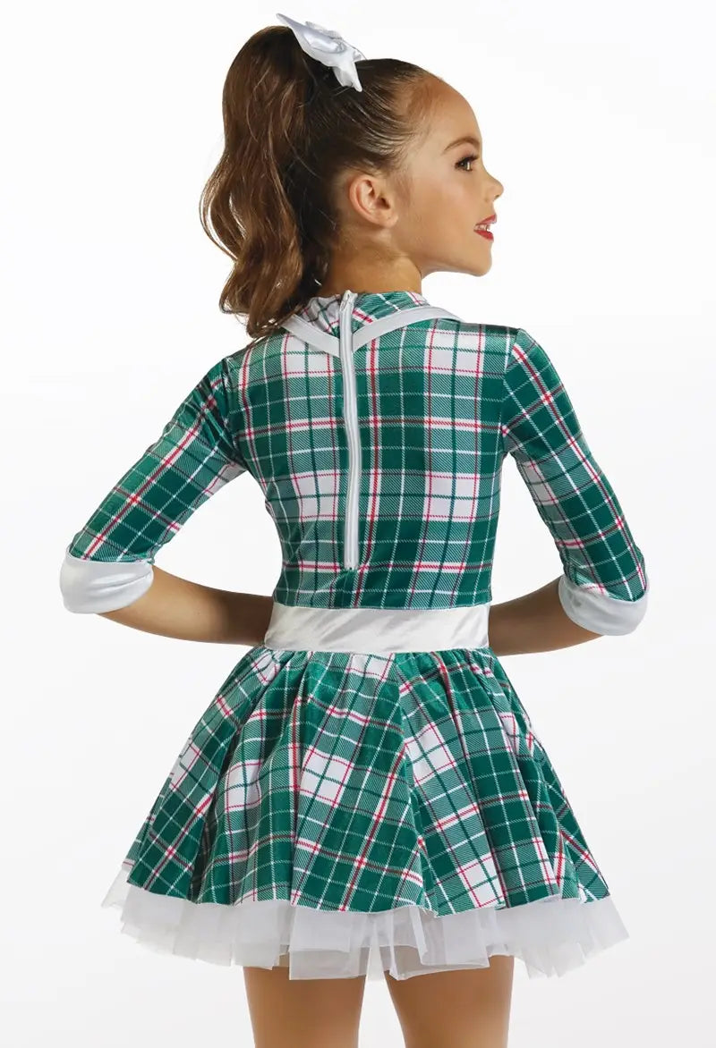 Pre-Owned Costume Medium Child Red Weissman 12696 Jazz Tap Holiday Musical Theater Plaid Dress