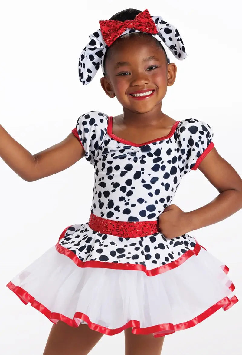 Pre-Owned Costume XS Child Red Weissman 12857 Tap Jazz Musical Theater Spots Dalmatian Dress