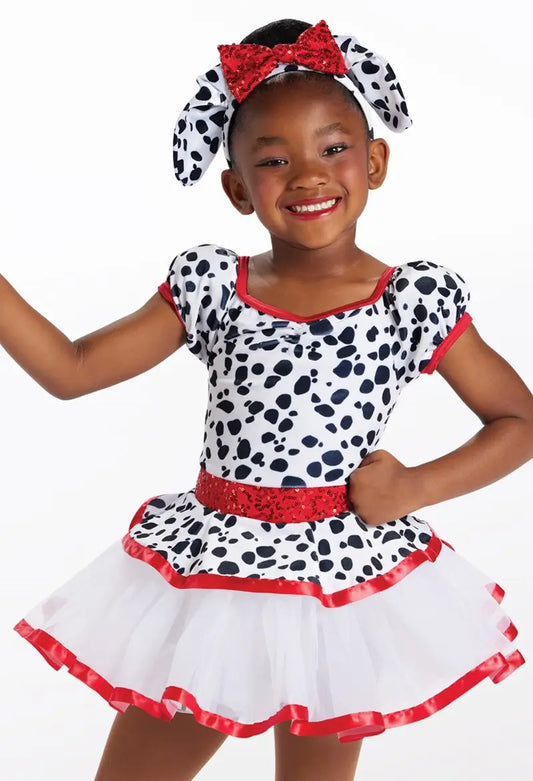 Pre-Owned Costume XS Child Red Weissman 12857 Tap Jazz Musical Theater Spots Dalmatian Dress