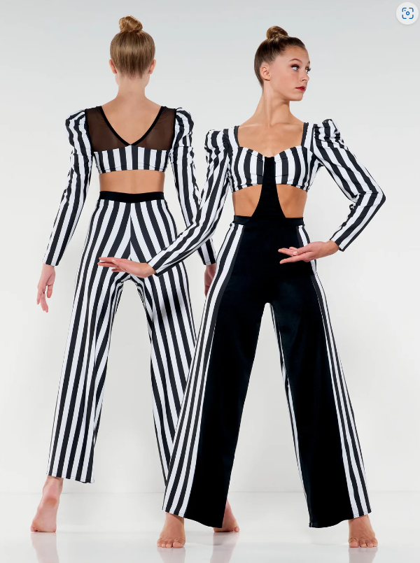 Pre-Owned Costume Small Adult BlackWhite Kelle Jazz Contemporary 2 pc Stripes