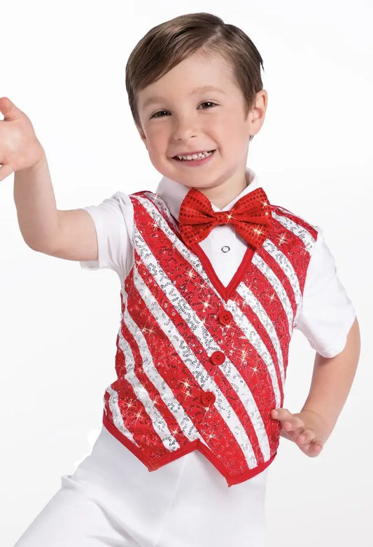 Pre-Owned Costume Top Boys Sequin T Weissman 14978 Medium Child Red Jazz Tap