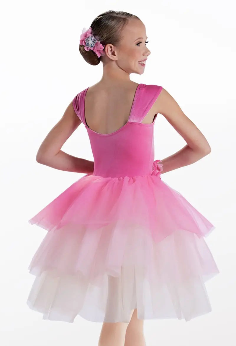 Pre-Owned Costume Medium Child Pink Weissman 13510 Ballet Pointe YAGP Princess Tutu Floral Tulle
