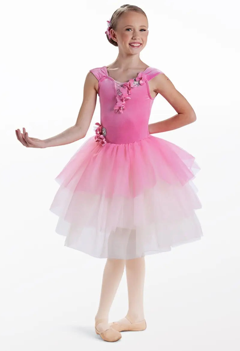 Pre-Owned Costume Medium Child Pink Weissman 13510 Ballet Pointe YAGP Princess Tutu Floral Tulle