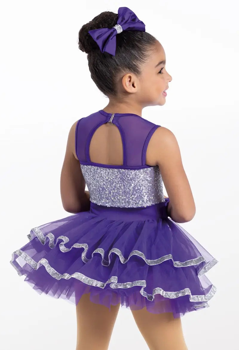 Pre-Owned Costume Small Child Teal Weissman 13619 Tap Jazz Ballet Tutu Glitter Sequin