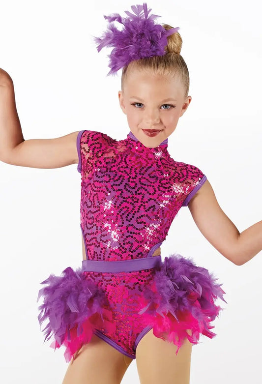 Pre-Owned Costume Weissman 13820 Intermediate Child Pink Purple Musical Jazz