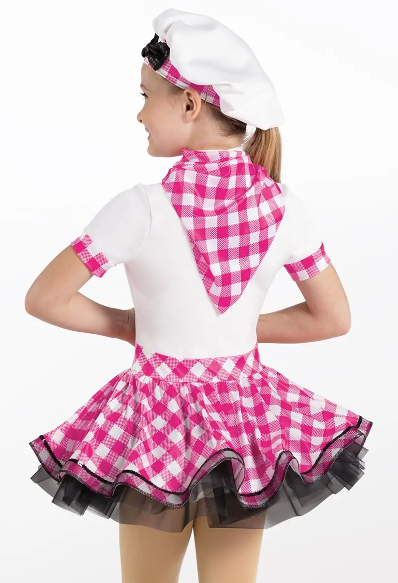 Pre-Owned Costume Small Child Pink Weissman 13826 Jazz Tap Musical Theater Chef Checkerd Dress Chef