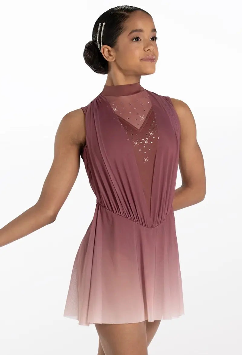 Pre-Owned Costume Large Child Purple Weissman 13872 Lyrical Contemporary Ballet Rhinestone Flowy Dress