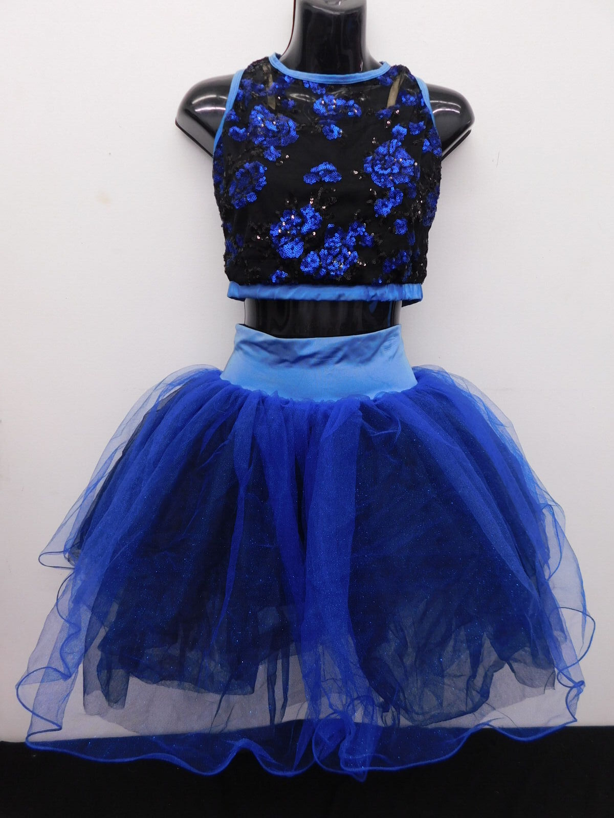 Pre-Owned Costume Curtain Call  J5262 Large Adult Blue 2pc Contemporary Sequin