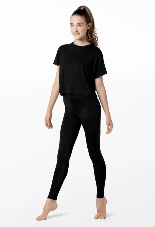 Pre-Owned Leggings Balera 14065 Large Child Black Jazz Tap Acro