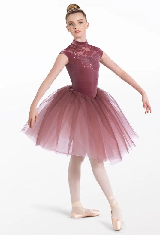 Pre-Owned Costume Weissman 14137 XL Child Pink Long Tutu Ballet YAGP Rhinestones