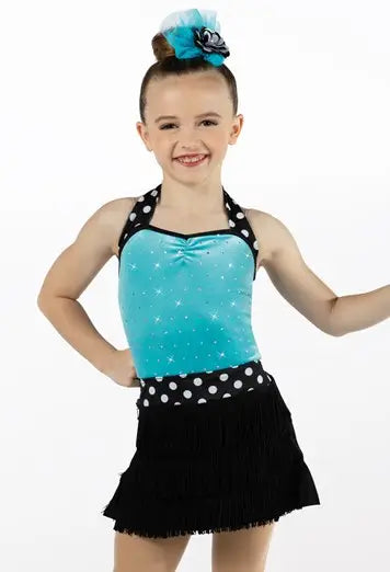 Pre-Owned Costume Small Child Turquoise Weissman 14382 Tap Ballet Jazz Polka Dots 3 in 1